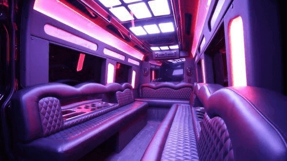Interior of Voorhees Party Bus Company's 15 Passenger Party Bus in Voorhees