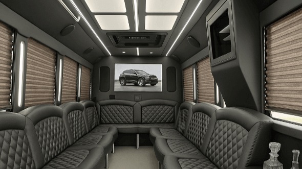 18 passenger party bus interior