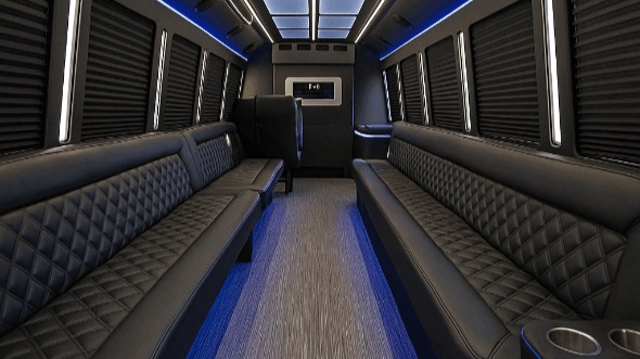 Interior of Bloomfield Party Bus Company's 20 Passenger Party Bus in Bloomfield