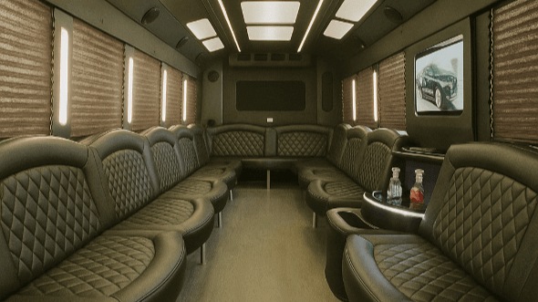 Interior of Freehold Party Bus Company's 25 Passenger Party Bus in Freehold