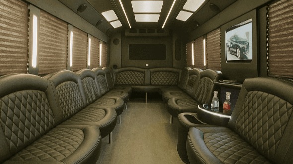 Interior of Nutley Party Bus Company's 25 Passenger Party Bus in Nutley