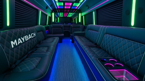 Interior of Princeton Party Bus Company's 25 Passenger Party Bus in Princeton