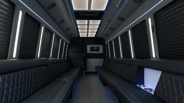 Interior of Howell Party Bus Company's 28 Passenger Party Bus in Howell