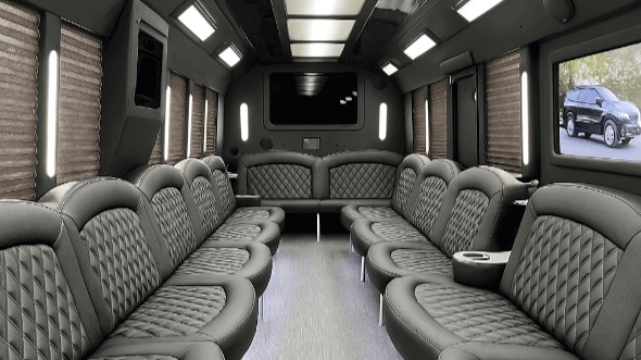 Interior of Newark Party Bus Company's 28 Passenger Party Bus in Newark
