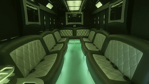 Interior of Voorhees Party Bus Company's 28 Passenger Party Bus in Voorhees