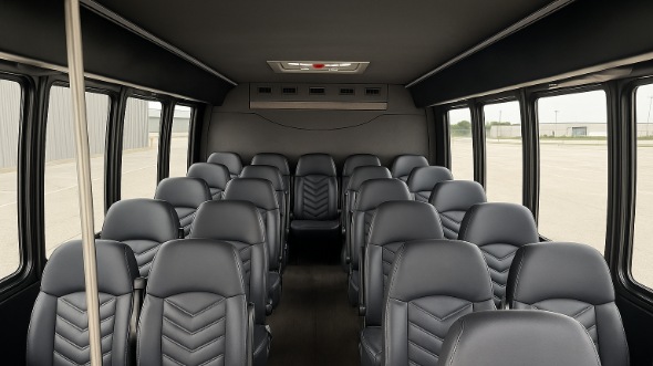 Interior of New Jersey Party Bus Company's 30 Passenger Minibus in New Jersey