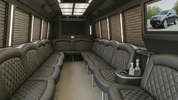 Interior of Scotch Plains Party Bus Company's 30 Passenger Party Bus in Scotch Plains