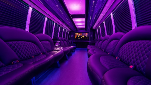 Interior of Raritan Party Bus Company's 40 Passenger Party Bus in Raritan