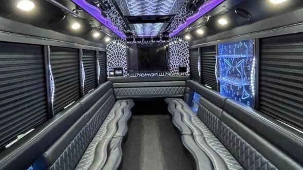 Interior of South Brunswick Party Bus Company's 40 Passenger Party Bus in South Brunswick