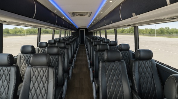 Interior of New Jersey Party Bus Company's ADA Charter Bus in New Jersey